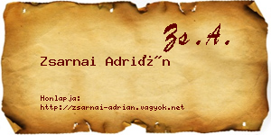 Zsarnai Adrián névjegykártya